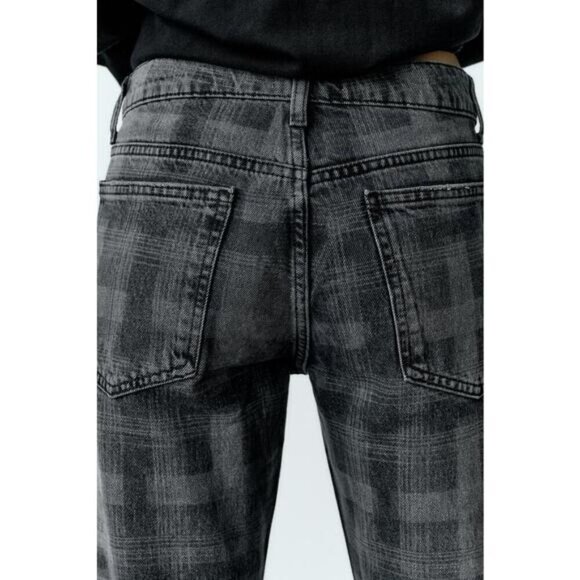 NWT ZARA New Straight Fit Printed Mid-Rise Jean Sz 0 - Picture 4 of 11